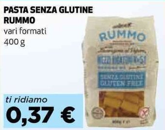 Coop PASTA SENZA GLUTINE RUMMO vari formati 400 g offerta