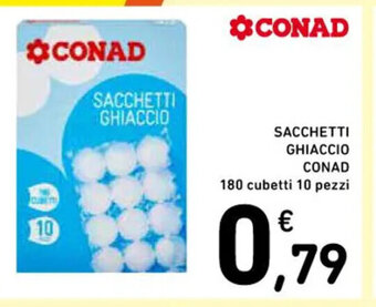 Spazio Conad SACCHETTI GHIACCIO 180 cubetti 10 pezzi offerta