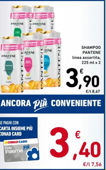 Spazio Conad SHAMPOO PANTENE linea assortita, 225 ml x 2 offerta