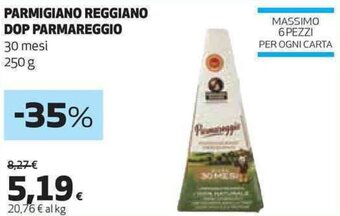 Coop PARMIGIANO REGGIANO DOP PARMAREGGIO 30 mesi 250 g offerta