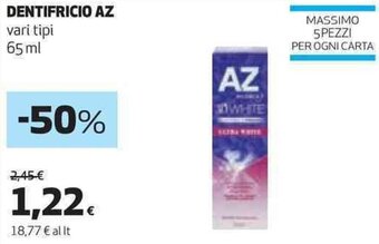 Coop DENTIFRICIO AZ vari tipi 65 ml offerta