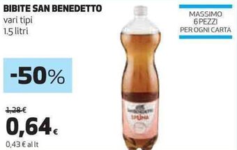 Coop BIBITE SAN BENEDETTO vari tipi 1.5 litri offerta