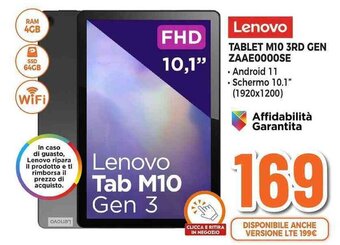Expert Lenovo TABLET M10 3RD GEN ZAAE0000SE offerta