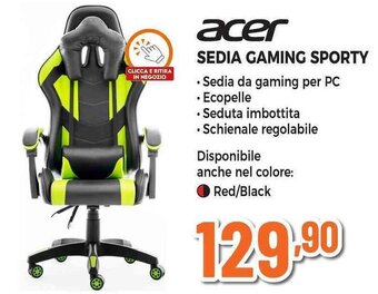 Expert ACER SEDIA GAMING SPORTY offerta