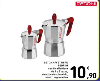 Spazio Conad SET 2 CAFFETTIERE PEDRINI offerta