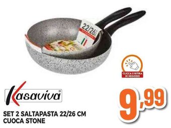 Expert KASAVIVA SET 2 SALTAPASTA 22/26 CM CUOCA STONE offerta