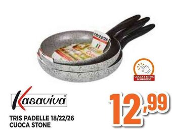 Expert Kasaviva TRIS PADELLE 18/22/26 CUOCA STONE offerta