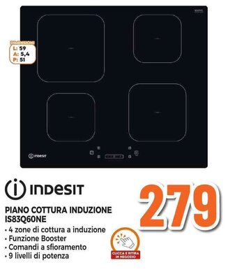 Expert INDESIT PIANO COTTURA INDUZIONE IS83Q60NE offerta