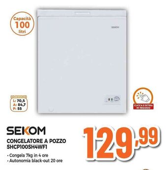 Expert SEKOM CONGELATORE A POZZO SHCP100SH4WF1 offerta