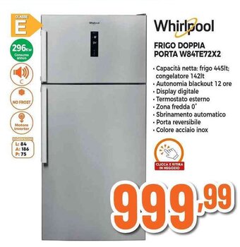 Expert Whirlpool FRIGO DOPPIA PORTA W84TE72X2 offerta
