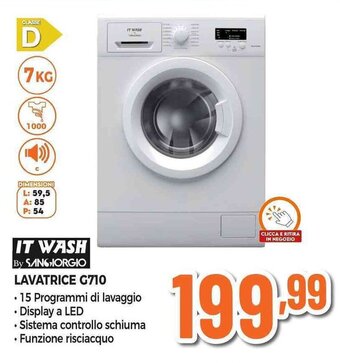 Expert IT WASH By SANGIORGIO LAVATRICE G710 offerta