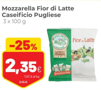 Coop Mozzarella Fior di Latte Caseificio Pugliese 3 x 100 g offerta