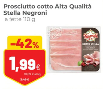 Coop Prosciutto cotto Alta Qualità Stella Negroni a fette 110 g offerta