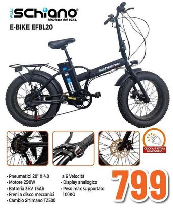 Expert Schiano E-BIKE EFBL20 offerta