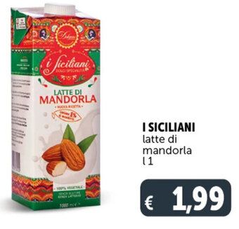 Deco Supermercati I SICILIANI latte di mandorla l 1 offerta