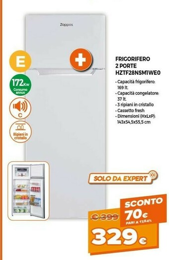 Expert Zoppas Frigorifero 2 Porte HZTF28NSM1WE0 offerta