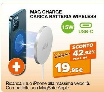 Expert Area Mag Charge Carica Batteria Wireless offerta
