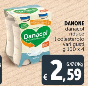 Deco Supermercati DANONE danacol riduce il colesterolo vari gusti g 100 x 4 offerta