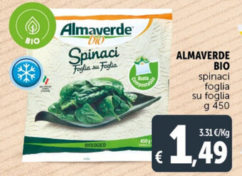 Deco Supermercati ALMAVERDE BIO spinaci foglia su foglia g 450 offerta