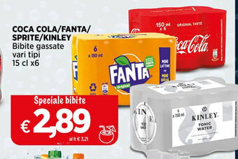 Coop COCA COLA/FANTA/ SPRITE/KINLEY Bibite gassate vari tipi 15 cl x6 offerta