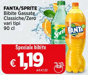 Coop FANTA/SPRITE Bibite Gassate Classiche/Zero vari tipi 90 cl offerta