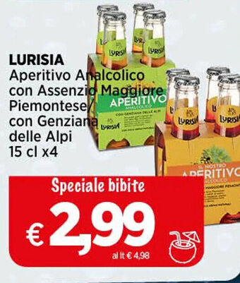 Coop LURISIA Aperitivo Analcolico 15 cl x 4 offerta