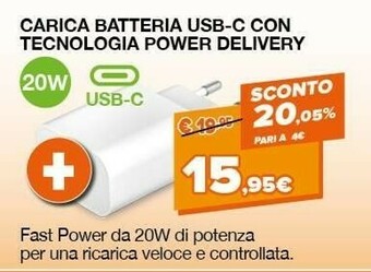 Expert Area Carica Batteria Usb-C Con Tecnologia Power Delivery offerta
