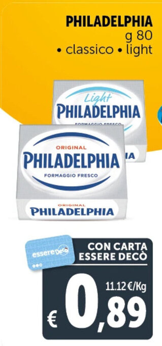 Deco Supermercati PHILADELPHIA g 80 offerta