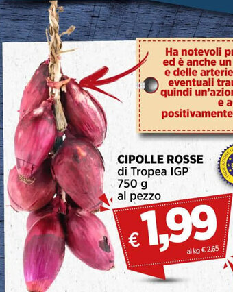 Coop CIPOLLE ROSSE di Tropea IGP 750 g al pezzo offerta