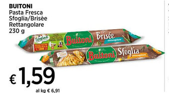 Coop BUITONI Pasta Fresca Sfoglia/Brisée Rettangolare 230 g offerta