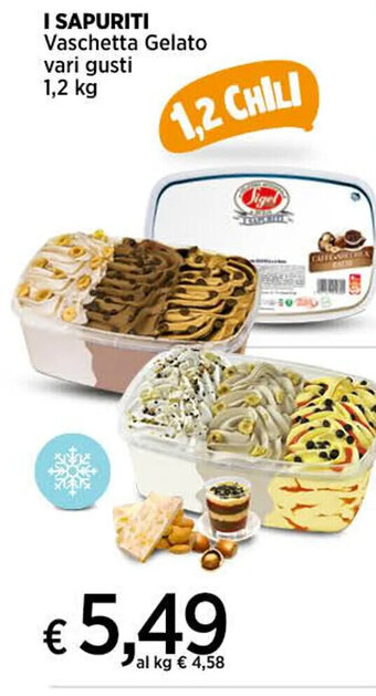 Coop I SAPURITI Vaschetta Gelato vari gusti 1,2 kg offerta