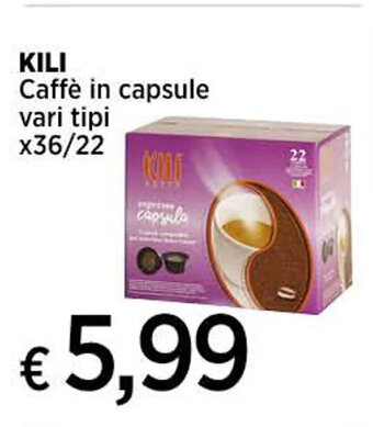 Coop KILI Caffè in capsule vari tipi x36/22 offerta