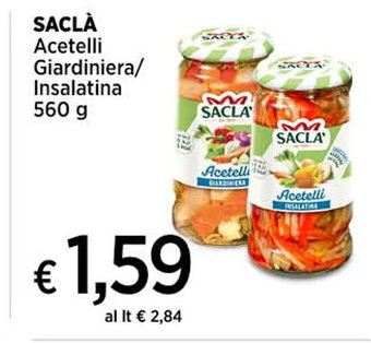 Coop SACLÀ Acetelli Giardiniera/ Insalatina 560 g offerta