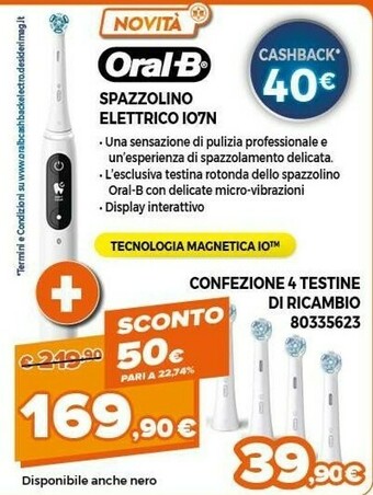 Expert Oral-B IO 7n Adulto Spazzolino A Vibrazione Bianco offerta