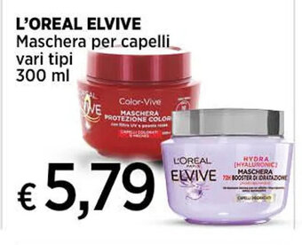 Coop L'OREAL ELVIVE Maschera per capelli vari tipi 300 ml offerta