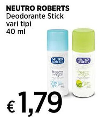 Coop NEUTRO ROBERTS Deodorante Stick vari tipi 40 ml offerta