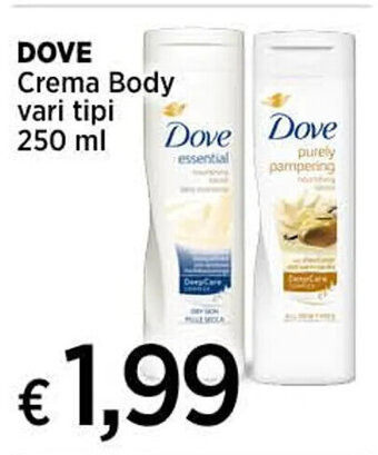 Coop DOVE Crema Body vari tipi 250 ml offerta