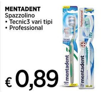 Coop MENTADENT Spazzolino Tecnic3 vari tipi offerta