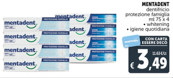 Deco Supermercati MENTADENT dentifricio protezione famiglia ml 75 x 4 offerta