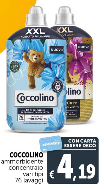 Deco Supermercati COCCOLINO ammorbidente concentrato vari tipi 76 lavaggi offerta