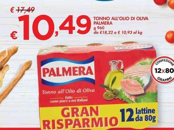 Bennet TONNO ALL'OLIO DI OLIVA PALMERA g 960 offerta