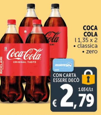 Deco Supermercati COCA COLA l 1,35 x 2 offerta
