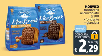 Deco Supermercati MONVISO monbreak al cioccolato g 180 offerta