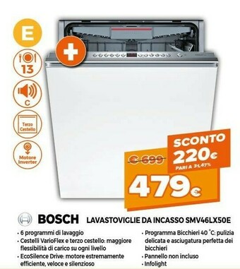 Bosch Serie 4 SMV46LX50E Lavastoviglie A Scomparsa Totale 13 Coperti A++