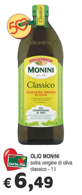 Crai OLIO MONINI extra vergine di oliva classico - 1 l offerta