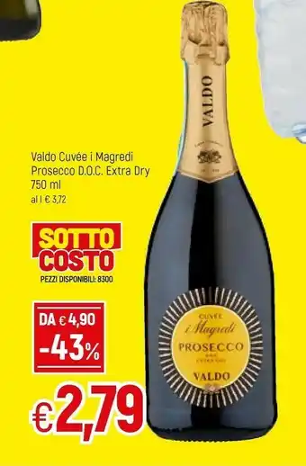 Famila Valdo Cuvee I Magredi Prosecco DOC Extra Dry offerta
