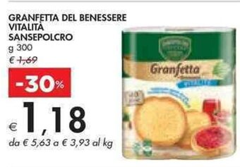 Bennet GRANFETTA DEL BENESSERE VITALITÀ SANSEPOLCRO g 300 offerta