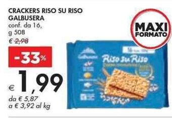 Bennet CRACKERS RISO SU RISO GALBUSERA conf. da 16, g 508 offerta