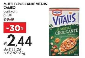 Bennet MUESLI CROCCANTE VITALIS CAMEO gusti vari, g 310 offerta