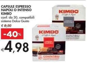 Bennet CAPSULE ESPRESSO NAPOLI O INTENSO KIMBO offerta